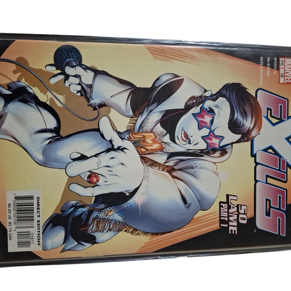 Marvel Exiles Comic with Red and Blue Highlights